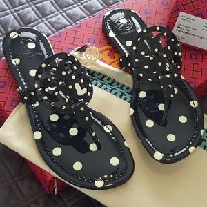NEW. Tory Burch Patent Leather Miller Sandals 7.5